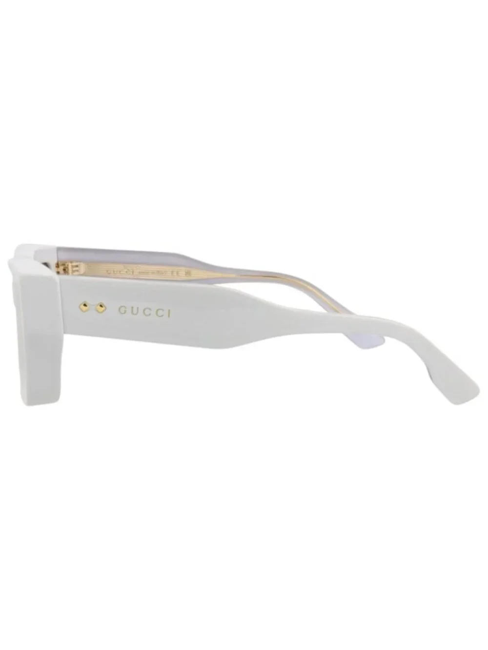 New Gucci Women's Sunglasses Square Rectangle Recycled Acetate Frame Unisex Grey